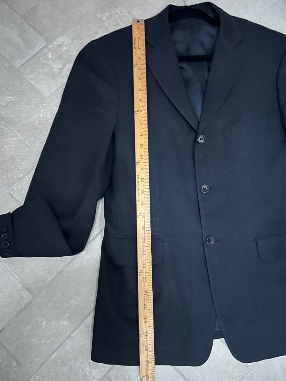 Banana RepublicMen 38s slub linen/stretch navy blazer sport coat EUC Italian
